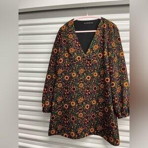 Zara Trafaluc Floral Print Dress Size L